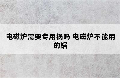 电磁炉需要专用锅吗 电磁炉不能用的锅